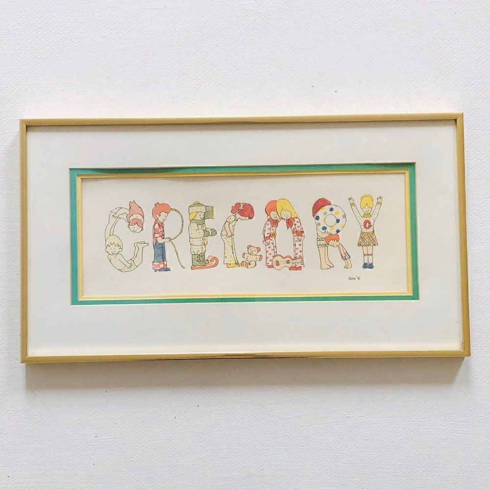 Boy's Name Sign Picture "GREGORY" by Joan W